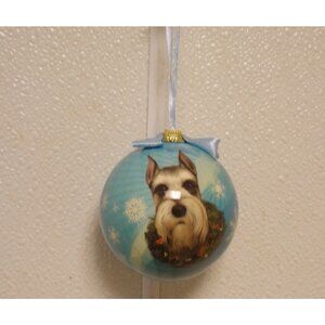 Schnauzer, Cropped Christmas Ornament Shatter Proof Ball 2.75" Diameter